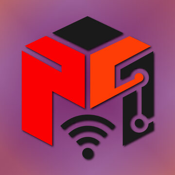 Minimalist isometric cube technology network circuit vector logo background