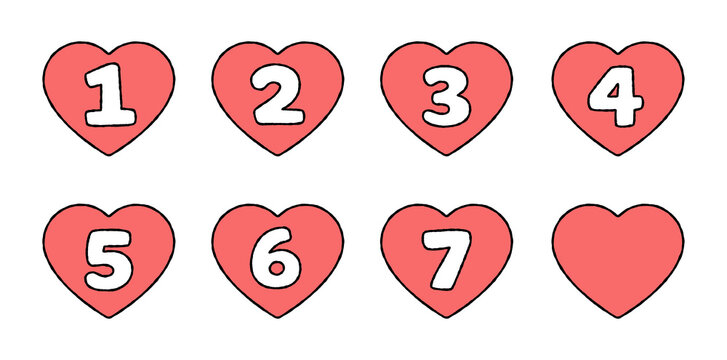numbers, heart shape