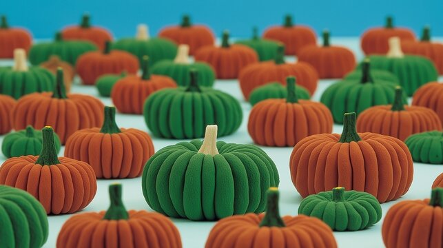 Background featuring pumpkins in autumn colors
