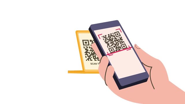 scan and pay upi qr code scan digital payment mobile transaction animation