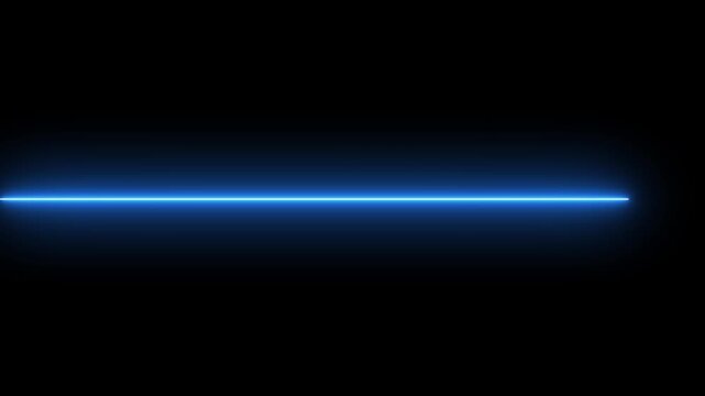 Blue laser light effect 4k video.Abstract beam on black background.Digital flare line.effect animation