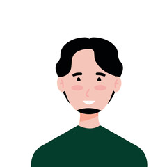 Avatar pria berkacamata dengan jenggot, gaya ilustrasi datar © Vani