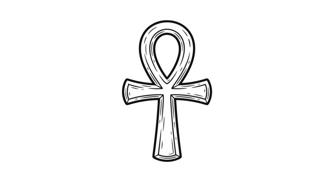 Minimalist Egyptian ankh symbol graphic.