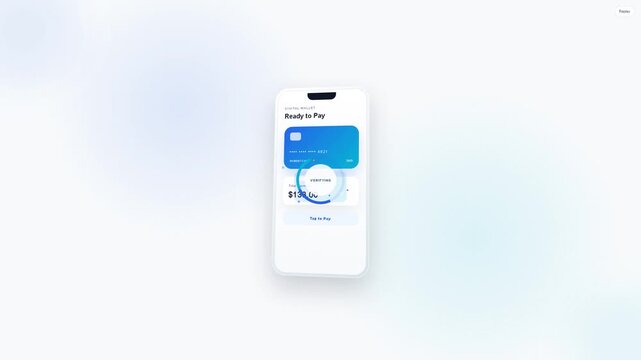 Digital Wallet Payment Verification and Successful Transaction Animation