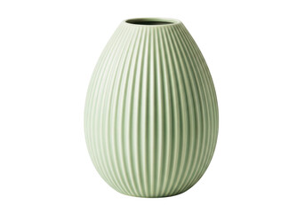 Tall ribbed pale green ceramic vase with a simple and elegant shape for home decor.
