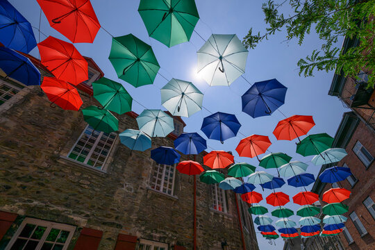 Umbrella Alley in Quebec city