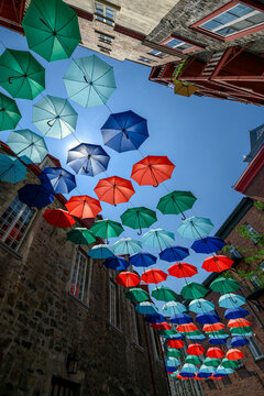 Umbrella Alley in Quebec city