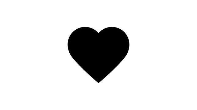 Simple black heart shape icon