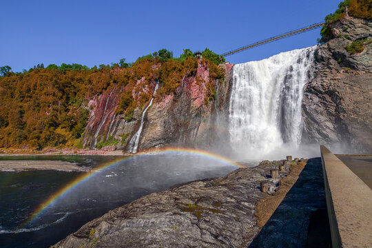 Rainbow at Montmorency Falls,  Quebec, Canada