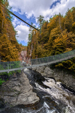 Suspension bridge at Sainte-Anne Canyon, Quebec, Canada