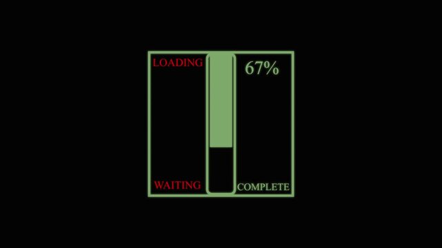 : Loading, status bars and circles at various speeds and styles. Science Loading Ring Transparent background. 0-100% - 25 fps - 4k - Alpha Channel abstract loading bar animation