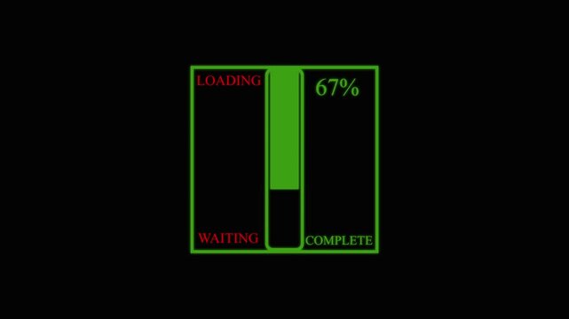 Loading, status bars and circles at various speeds and styles. Science Loading Ring Transparent background. 0-100% - 25 fps - 4k - Alpha Channel abstract loading bar animation  