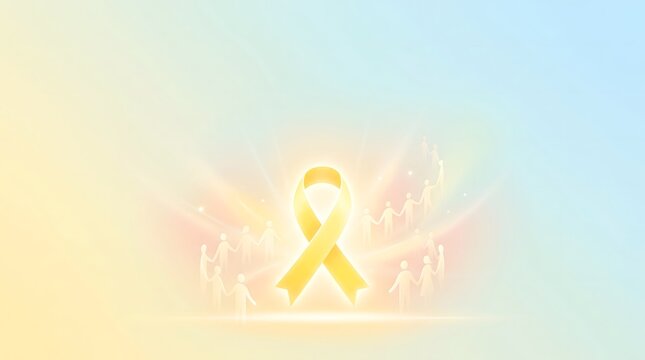 World Duchenne Awareness Day Yellow Ribbon Symbolizing Hope and Strength, Rare Disease Awareness
