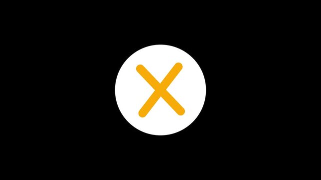 Minimalist outlinr circle round X mark animation, A minimalist logo featuring a stylized letter X within a circle