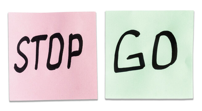 Stop and Go Handwritten Sticky Notes Decision and Direction Concept Transparent PNG