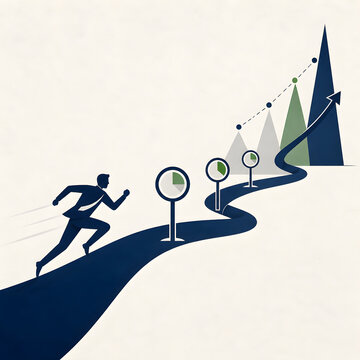 Business growth concept art generated by AI