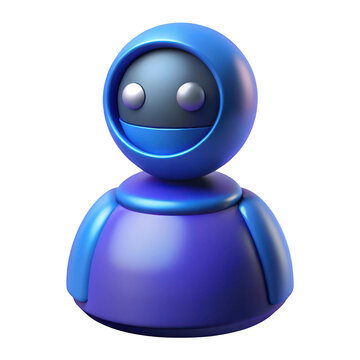 3D render friendly AI bot character graphic