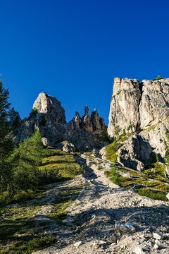 Dolomites mountain landscape scenic view in Italy, beautiful European Alps peak nature and travel destination concept