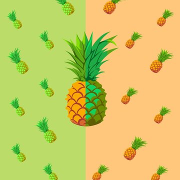 Creative painted pineapple seamless pattern design