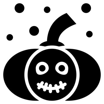 smile pumpkin devil head halloween solid glyph icon