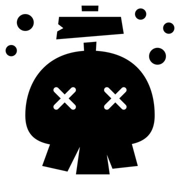 skull tomb cemetery grave halloween solid glyph icon