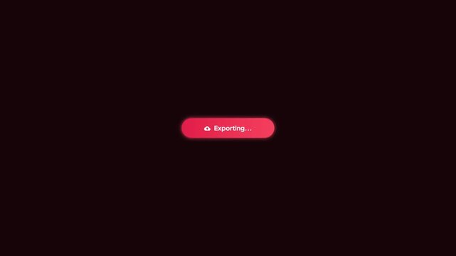 Exporting Cloud Storage Status Button Glowing Action Progress Indicator Interface Animation