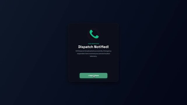 Emergency SOS Line Mobile App Dashboard Interface Notification Popup Alert Animation