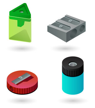 Colorful illustration of school stationery items on transparent background