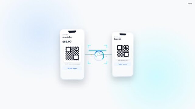 QR Code Digital Payment and Mobile Transaction Animation