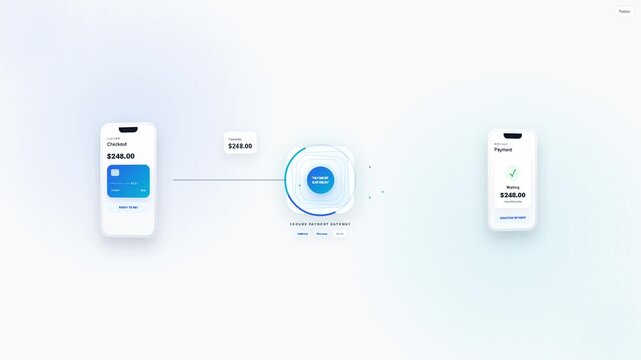 Secure Payment Gateway Processing Online Transaction Animation