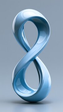 Abstract infinity symbol shape with smooth surface