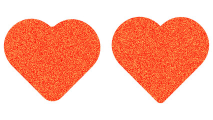 Obraz premium Red Textured Heart Shapes PNG Isolated on Transparent Background, for Love and Valentine’s Day