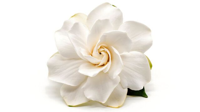 Elegant white gardenia flower isolated with white background gardenia delicate fragrant tropical botanical