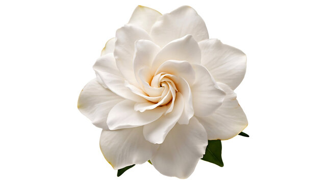 White gardenia flower close-up with white background gardenia fragrant botanical delicate isolated