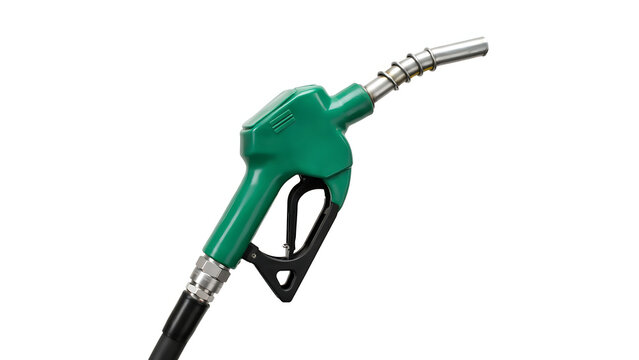 Green fuel dispenser nozzle with hose gas station oil and gas dispenser gasoline transportation automotive industry consumer