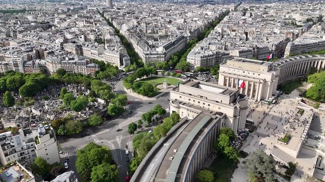 Trocadero Square In Paris France Island France. Breathtaking Aerial View Of Seine River In Capital Of France. Urban Backgrounds. Cities Of The World Landscape. Paris France Island.
