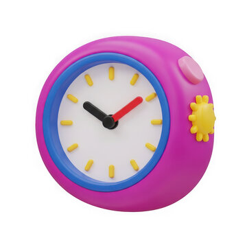 3d rendered colorful clock with sun and moon elements and vibrant colors