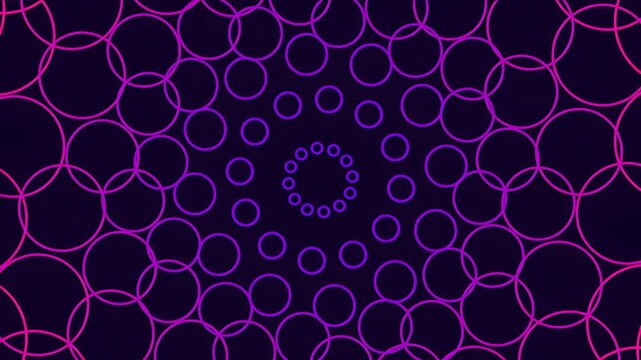 Abstract Neon Circles Hypnotic Loop Background