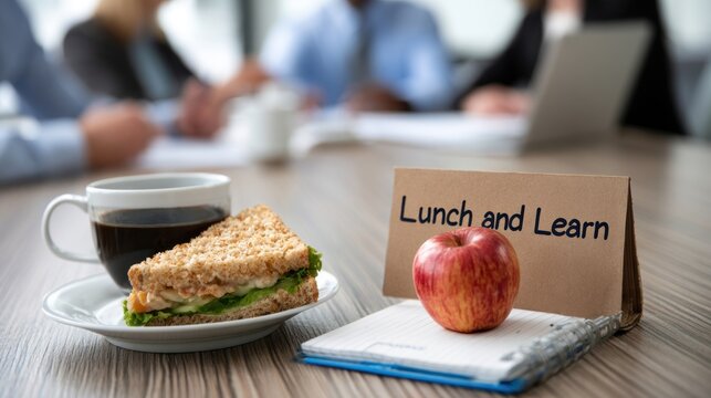 Office meeting break with refreshments and learning sign