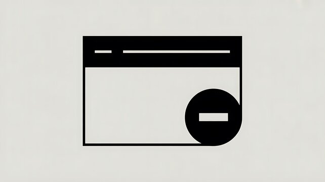 Browser window icon with a minus sign symbol