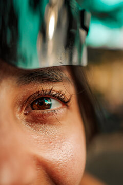 Her eye up close and isolated