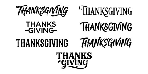 Obraz premium Set of thanksgiving typography logos