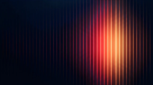Colorful vertical light rays shining with pink and orange glow