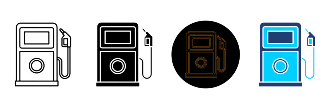 A Set Of Four Distinct Gas Station Icons