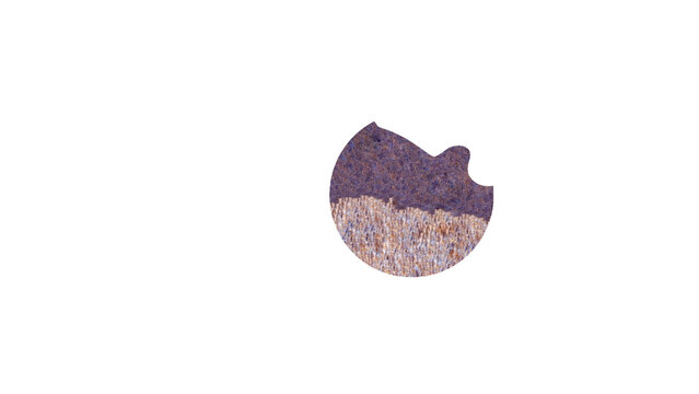 Abstract Badge Element with Dusty Purple and Warm Beige Fiber Texture for Poster, Branding and Graphic Design