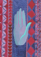abstract watercolor background with hand of Buddha © Anna Ismagilova