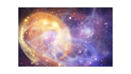 Mystical Galaxy with Planets and Spiral Nebula in Deep Space © asya