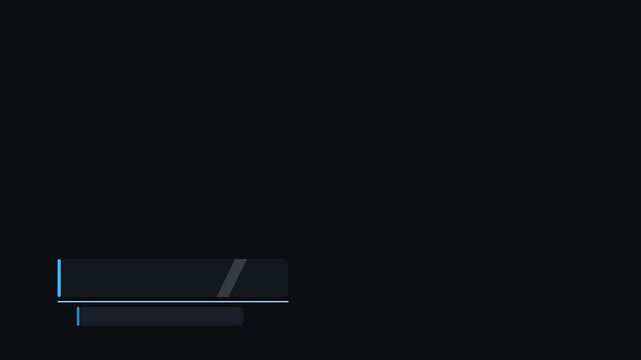 Lower third bar sliding from left with accent line sleek minimal broadcast dark background generative AI