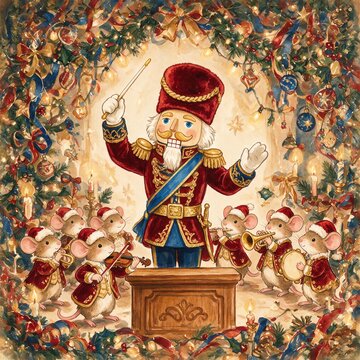 Nutcracker Conducting Mouse Orchestra Christmas