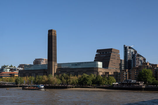 LONDON, UK - JULY 14, 2026:  The Tate Modern gallery building seen across the River Thames
